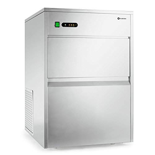 Klarstein Powericer Profi-Eiswürfelmaschine - Eiswürfelbereiter, Ice Maker, LED, geschmacksneutrale Auskleidung, sehr leise, Edelstahl, 10 kg Lagerfach, 260 W, 50 kg / 24 h, silber von Klarstein