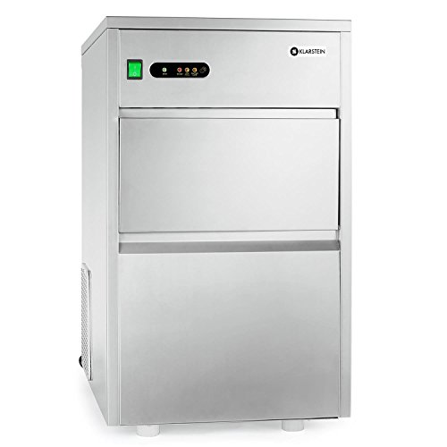 Klarstein Powericer XXL - Profi Eiswürfelmaschine, Eiswürfelbereiter, Ice Maker, 25 kg / 24 h,160 W, 6 kg Lagerfach, LED, geschmacksneutrale Auskleidung, sehr leise, Edelstahl, silber von Klarstein