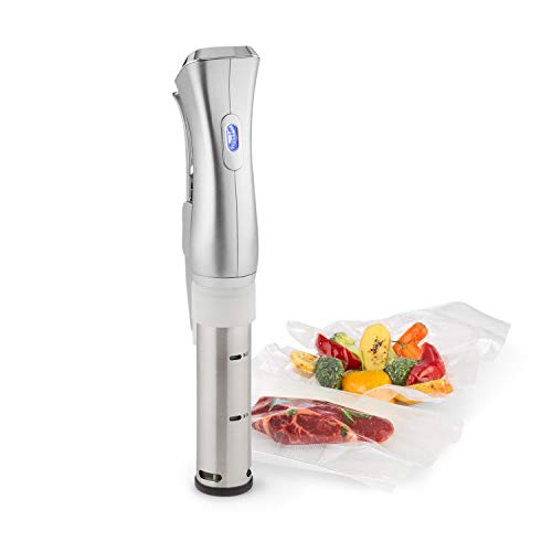 Klarstein Quickstick- Sous-Vide Garer, Präzisionskochtopf, Schongarer, 1300 Watt, Timerfunktion, 3D Circulating, 0-95 °C, LCD Touch-Display, wasserdicht, bis 20 Liter, silber von Klarstein