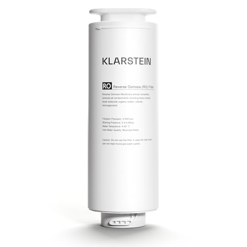 Klarstein RO-System Ersatzfilter für Leitungswasser, Filter für Umkehrosmose-Filtersystem, 24 Monate Haltbar, Kompatibel mit PureLine 400 GPD, 1x Ersatz Untertisch-Wasserfilterpatrone, RO-Membran von Klarstein