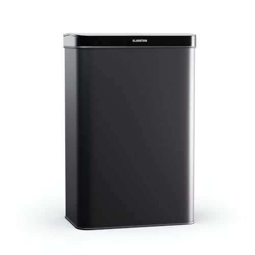 Klarstein Sensor-Mülleimer 60L - berührungslos mit Bewegungssensor & Soft-Close, Edelstahl, Mattschwarz, Küchen-Abfalleimer, 3-in-1-Mülleimer mit Trennsystem von Klarstein