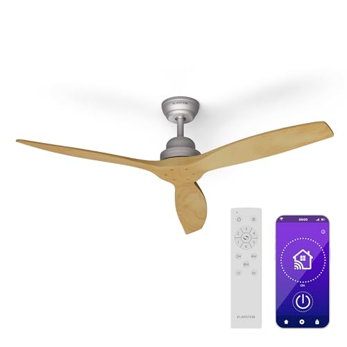 Klarstein Smart Deckenventilator mit 132 cm Durchmesser, energiesparender Gleichstrommotor - perfekter kleiner Ventilator für Sommer & Winter - Hightech, anwenderfreundlich & effizient von Klarstein