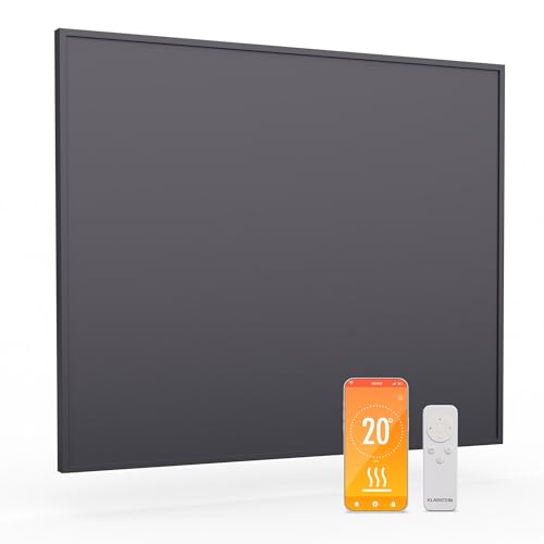 Klarstein Infrarotheizung 360W – Wandmontage, Smart WiFi Steuerung, Thermostat, IP24 Wasserdicht, IR ComfortHeat, 95% Energieeffizienz, Überhitzungsschutz, für Räume bis zu 7 m², Dunkelgrau von Klarstein