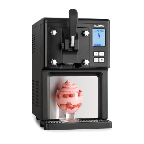 Klarstein Sweet Sundae - Eiscrememaschine, 1,5 Liter, mitselbstkühlendem Kompressor, 200 Watt, Ausgabesystem, 3 StundenAuto-Kühlhaltefunktion, Reinigungsautomatik, Edelstahl, schwarz Klarstein Sweet Sundae - Eiscrememaschine, 1,5 Liter, mitselbstkühlendem Kompressor, 200 Watt, Ausgabesystem, 3 StundenAuto-Kühlhaltefunktion, Reinigungsautomatik, Edelstahl, schwarz von Klarstein