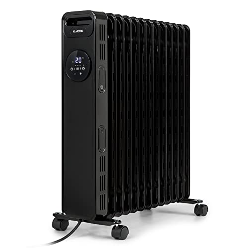 Klarstein Thermaxx Heatstream - Ölradiator Elektroheizung, 2500 W Leistung, bis 50 m², Temperaturbereich: 5-35° C, 24-h-Timer für On-/Off-Funktion, Digital Display, Hyperheat, ECO Modus, schwarz von Klarstein