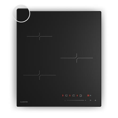 Klarstein Velaire Induktionskochfeld - 3-Zonen, 5500W, Touch-Schieberegler, Timer & Kindersicherung, Restwärmeanzeige, Schnellheizfunktion, 45cm, Glas, Kochfeld Induktion von Klarstein