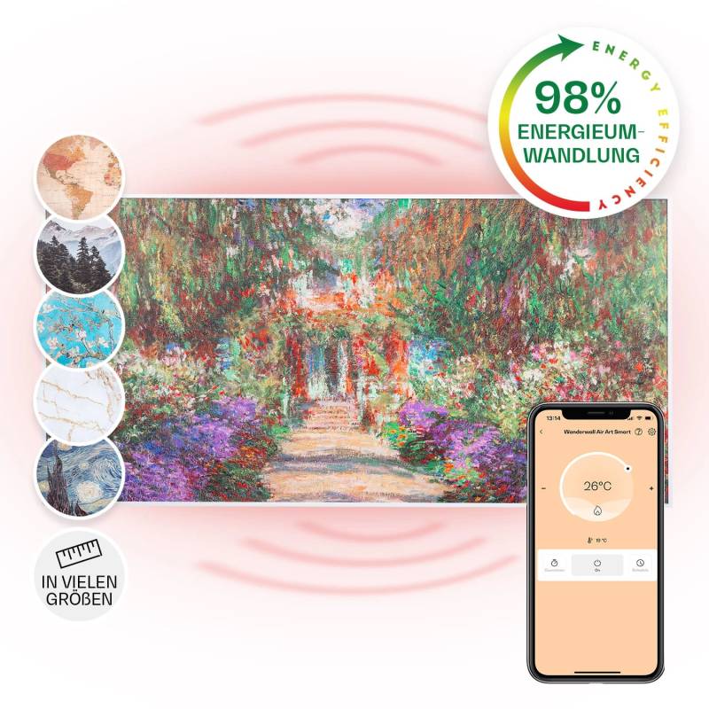 Klarstein Wonderwall Air Art Smart Infrarotheizung 120x60 cm 700 W Wandinstallation App-Steuerung Motiv Gartenweg Weiß Klarstein Wonderwall Air Art Smart Infrarotheizung 120x60 cm 700 W Wandinstallation App-Steuerung Motiv Gartenweg Weiß von Klarstein
