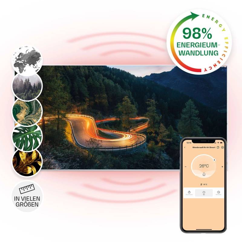 Klarstein Wonderwall Air Art Smart Infrarotheizung Wandinstallation App-Steuerung Motiv Bergstraße 120x60 cm 700 W Weiß Klarstein Wonderwall Air Art Smart Infrarotheizung Wandinstallation App-Steuerung Motiv Bergstraße 120x60 cm 700 W Weiß von Klarstein