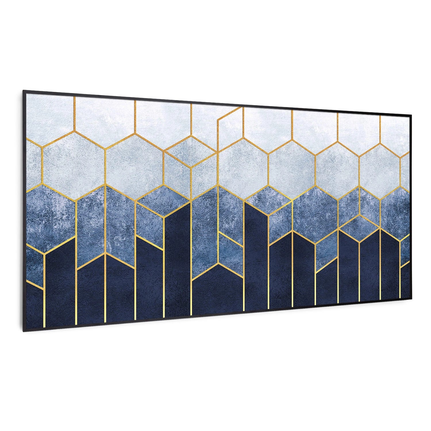 Klarstein Wonderwall Air Art Smart Infrarotheizung Wandinstallation App-Steuerung Motiv Blaue Linie 120x60 cm 700 W Schwarz von Klarstein