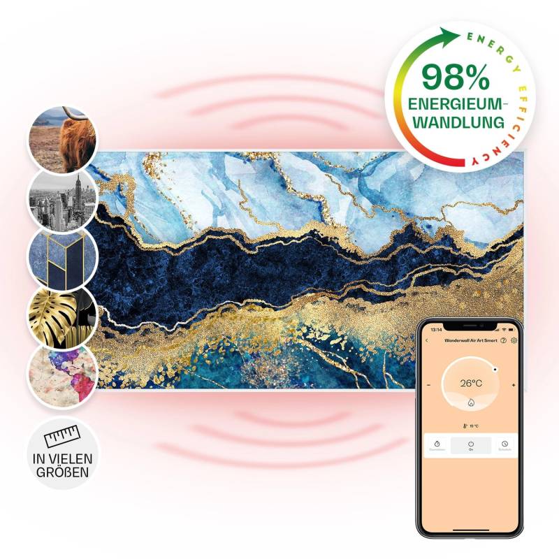 Klarstein Wonderwall Air Art Smart Infrarotheizung Wandinstallation App-Steuerung Motiv Blauer Marmor 120x60 cm 700 W Weiß Klarstein Wonderwall Air Art Smart Infrarotheizung Wandinstallation App-Steuerung Motiv Blauer Marmor 120x60 cm 700 W Weiß von Klarstein