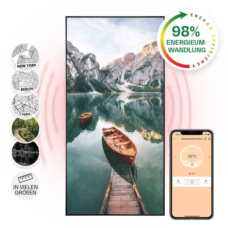 Klarstein Wonderwall Air Art Smart Infrarotheizung Wandinstallation App-Steuerung Motiv See Vertikal 60x120 cm 700 W Schwarz Klarstein Wonderwall Air Art Smart Infrarotheizung Wandinstallation App-Steuerung Motiv See Vertikal 60x120 cm 700 W Schwarz von Klarstein
