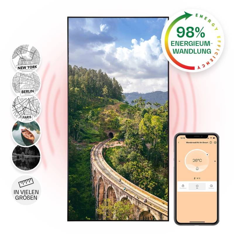 Klarstein Wonderwall Air Art Smart Infrarotheizung Wandinstallation App-Steuerung Motiv Zug 60x120 cm 700 W Schwarz Klarstein Wonderwall Air Art Smart Infrarotheizung Wandinstallation App-Steuerung Motiv Zug 60x120 cm 700 W Schwarz von Klarstein