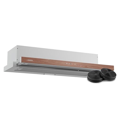 Klarstein ZenFusion Dunstabzugshaube Unterbau, 90-cm-Unterbauhaube mit Teleskopabzug, 400 m³/h Luftdurchsatz, Energieeffizienzklasse A, Touch-Bedienung, LED-Beleuchtung, Fett und Aktivkohlefilter,Weiß von Klarstein