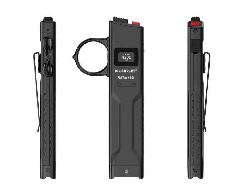 Klarus LED Taschenlampe X1 K FlatTac 4200 Lumen - Taktische Taschenlampe mit Fingerring von Klarus