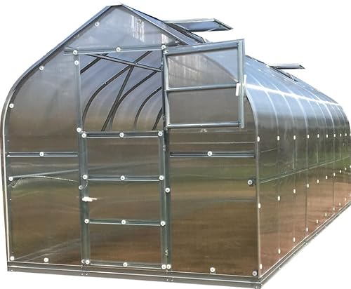 Gewächshaus KLASIKA STANDART 15 (2,5 x 6 m) mit Fundament, 4 mm Polycarbonat und dachluken mit automatischen Öffnern. von Klasika