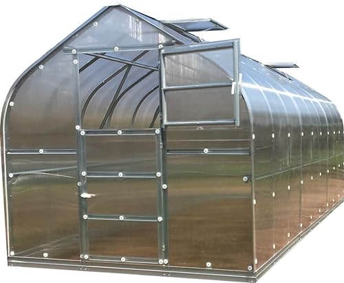 Gewächshaus KLASIKA STANDART 20 (2,5 x 8 m) mit Fundament, 6 mm Polycarbonat und dachluken mit automatischen Öffnern. von Klasika