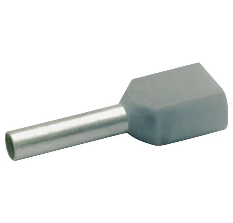 Klauke Aderendhülsen Klauke 8708 Zwillings-Aderendhülse 0.75 mm² Teilisoliert Grau 1000 St., 8708 von Klauke