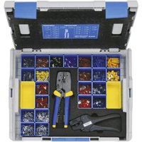 Klauke - LBOXX230B Quetschverbinder-Sortiment inkl. Crimpzange, inkl. Abisolierzange, inkl. Flachsteck von Klauke