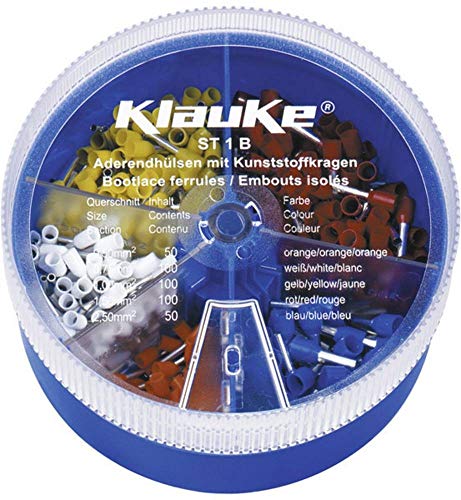 Klauke ST1B Aderendhülsen-Sortiment 0.50mm² 2.50mm² Orange, Weiß, Gelb, Rot, Blau 400 Teile von Klauke