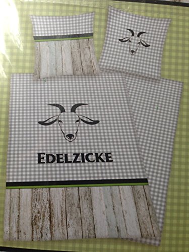 Bettwäsche Renforcé "Edelzicke" Bezug 135x200cm Kissen 80x80cm 100%Baumwolle mit Reißverschluss von Klaus Herding GmbH