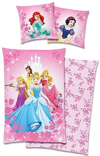 Disney's Princess Prinzessinen Bettwäsche, 80 x 80 cm 135 x 200 cm, 100 % Baumwolle Renforce mit Reißverschluss Disney's Princess Prinzessinen Bettwäsche, 80 x 80 cm 135 x 200 cm, 100 % Baumwolle Renforce mit Reißverschluss von Herding