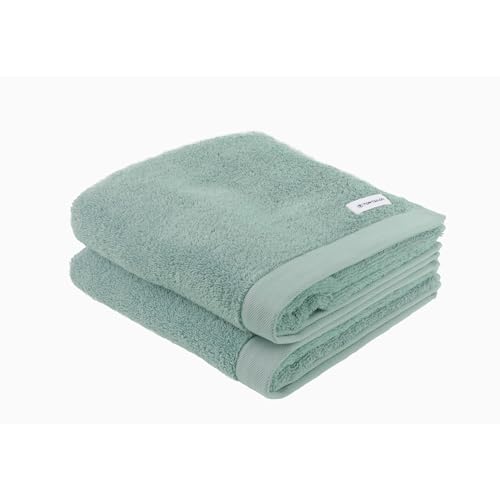 Handtuch, Color Bath Towel Fresh Sage, 2er Set, 50x100 cm, 100% Baumwolle/ Frottier, mit Aufhänger und Label mit Logo von Klaus Herding GmbH