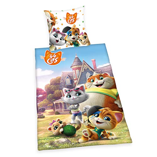 Herding 44 Cats Bettwäsche-Set, Cotton, mehrfarbig, Deutsche Größe von Herding