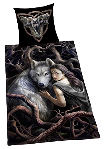 Herding ANNE STOKES Bettwäsche-Set, Wendemotiv, Bettbezug 135 x 200 cm, Kopfkissenbezug 80 x 80 cm, Baumwolle/Renforcé von Klaus Herding GmbH