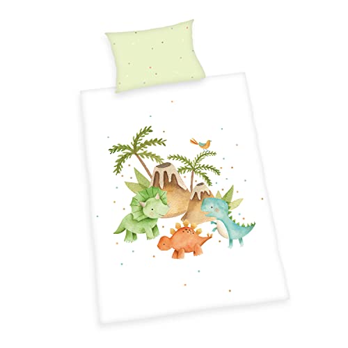 Dinos Bettwäsche "Made in Green", Kopfkissenbezug ca. 40x60 cm mit Hoteleinschlag, Bettbezug ca. 100x135 cm mit leichtläufigem Markenreißverschluss, 100% Baumwolle, Renforcé Dinos Bettwäsche "Made in Green", Kopfkissenbezug ca. 40x60 cm mit Hoteleinschlag, Bettbezug ca. 100x135 cm mit leichtläufigem Markenreißverschluss, 100% Baumwolle, Renforcé von Herding