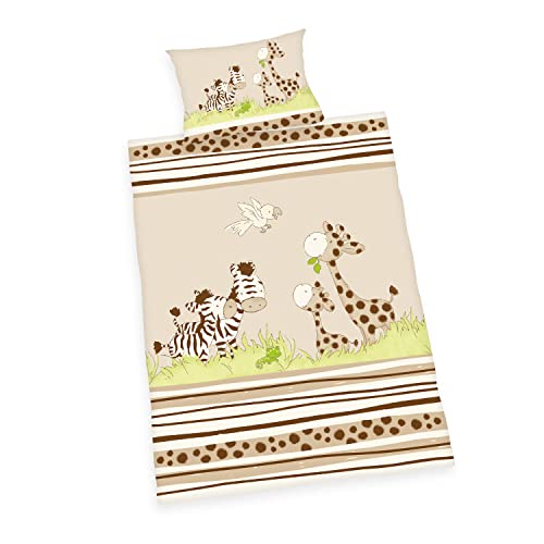 Herding Baby Best Kleinkinder-Bettwäsche-Set, Jana Zebra Wendemotiv, Bettbezug 100 x 135 cm, Kopfkissenbezug 40 x 60 cm, Baumwolle/Renforcé von Klaus Herding GmbH