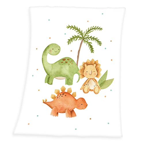 Herding Dinos Microfaserflausch-Decke, 75x100 cm, 100% Polyester von Herding