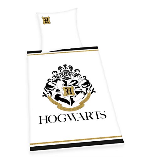 Herding Harry Potter Bettwäsche-Set, Mit Golddruck, Wendemotiv, Bettbezug 135 x 200 cm, Kopfkissenbezug 80 x 80 cm, Baumwolle/Renforcé von Klaus Herding GmbH