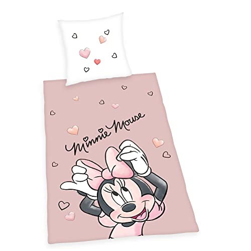 Herding Disney´s Minnie Mouse Bettwäsche-Set, Kopfkissenbezug 80 x 80 cm, Bettbezug 135 x 200 cm, Mit leichtläufigem Reißverschluss, 100% Baumwolle/Renforcé von Klaus Herding GmbH