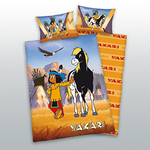 Herding Bettwäsche-Set Yakari, Baumwolle, Bunt, 135 x 100 cm von Herding