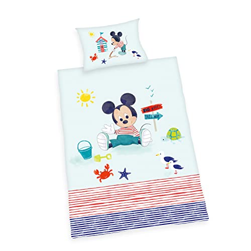 Herding Disney's Mickey Mouse Bettwäsche-Set, Mehrfarbig, 40 x 60 cm, 100 x 135 cm von Klaus Herding GmbH