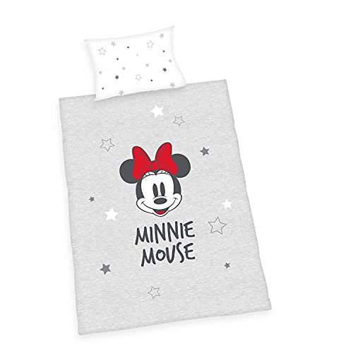 Herding Disney's Minnie Mouse Bettwäsche-Set, Kopfkissenbezug 40 x 60 cm mit Hoteleinschlag, Bettbezug 100 x 135cm, Mit leichtläufigem Reißverschluss, 100% Baumwolle/Linon von Klaus Herding GmbH