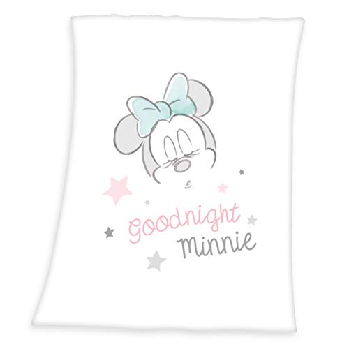 Herding Disney's Minnie Mouse Microfaserflausch-Decke, Polyester, weiß, 75 x 100 cm von Klaus Herding GmbH