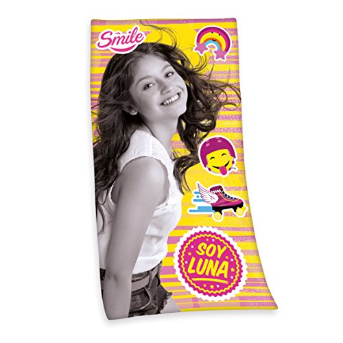 Herding Disney's Soy Luna Badetuch Velourstuch, Baumwolle, Gelb, 75 x 150 cm von Herding
