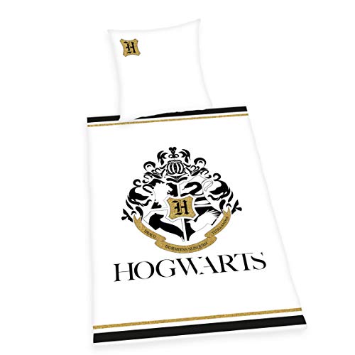 Herding Harry Potter Bettwäsche-Set, Mit Golddruck, Wendemotiv, Bettbezug 140 x 200 cm, Kopfkissenbezug 70 x 90 cm, Baumwolle/Renforcé von Klaus Herding GmbH