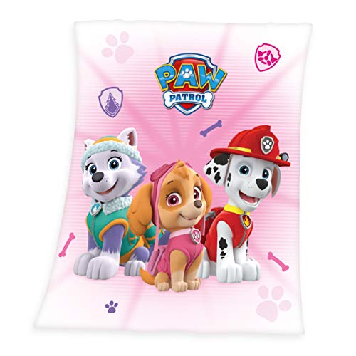 Herding Paw Patrol Kuscheldecke, 130 x 160 cm, Weicher Polyester, Rosa von Klaus Herding GmbH