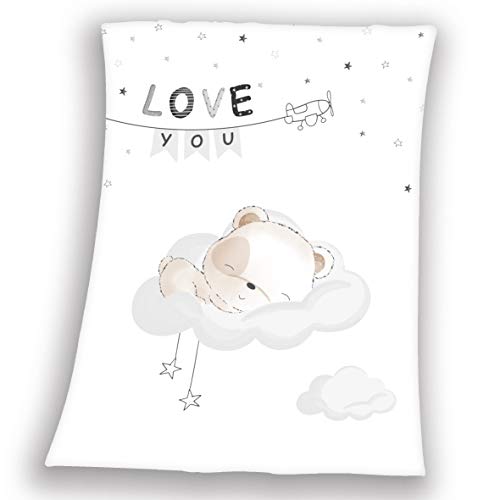 Herding Babydecke, Sleeping Little Bear Motiv, 75 x 100 cm, Polyester, Weiß Herding Babydecke, Sleeping Little Bear Motiv, 75 x 100 cm, Polyester, Weiß von Herding