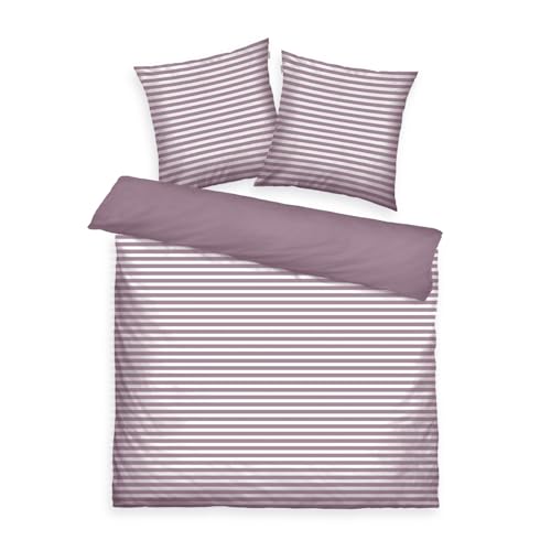 TOM TAILOR Renforcé-Bettwäsche, 2*80x80 cm + 200x220 cm, 100% Baumwolle/ Renforcé, mit Wendemotiv und farbigem Markenreißverschluss, MEDIUM STRIPES Lila, Weiß (Cozy Mauve & Crisp White) TOM TAILOR Renforcé-Bettwäsche, 2*80x80 cm + 200x220 cm, 100% Baumwolle/ Renforcé, mit Wendemotiv und farbigem Markenreißverschluss, MEDIUM STRIPES Lila, Weiß (Cozy Mauve & Crisp White) von Herding