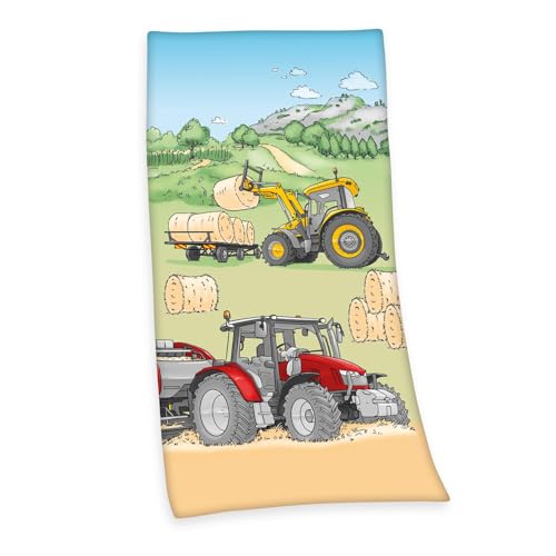 Herding Klaus GmbH Traktor Velourstuch, Mehrfarbig, 75 x 150 cm von Herding