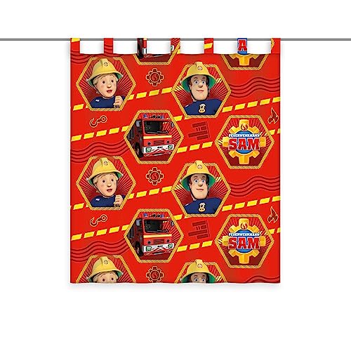 Herding Vorhang, Feuerwehrmann Sam, Polyester, Mehrfarbig/Transparent, 140 x 160 cm von Klaus Herding GmbH