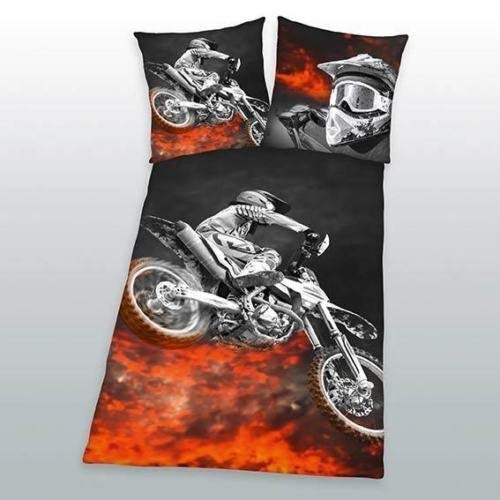 Klaus Herding GmbH Bettwäsche Motorcross Speedway Motorrad Biker Zipper 135x200 cm Geschenk NEU Wow - All-In-One-Outlet-24 - von Klaus Herding GmbH