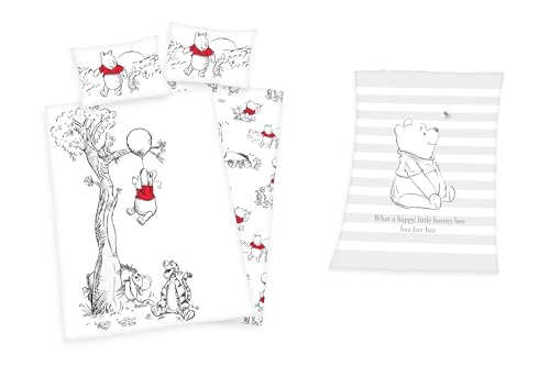 Geschenkset: Disney Winnie The Pooh Flanell Bettwäsche 40x60 + 100x135cm + Flanell Flausch Babydecke 75x100cm Geschenkset: Disney Winnie The Pooh Flanell Bettwäsche 40x60 + 100x135cm + Flanell Flausch Babydecke 75x100cm von Herding
