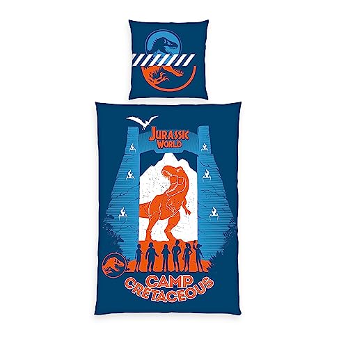 Herding Bettwäsche-Set, Jurassic World Camp Cretaceous, Kopfkissenbezug 80 x 80 cm mit Knöpfen und Wende-Motiv, Bettbezug 135 x 200 cm, Mit Knopfverschluss, 100% Baumwolle/Linon Herding Bettwäsche-Set, Jurassic World Camp Cretaceous, Kopfkissenbezug 80 x 80 cm mit Knöpfen und Wende-Motiv, Bettbezug 135 x 200 cm, Mit Knopfverschluss, 100% Baumwolle/Linon von Herding