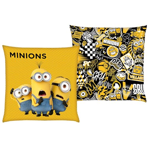 Minions Graffiti | 40 x 40 cm | Kinder Deko-Kissen | Kuschelkissen von Klaus Herding GmbH