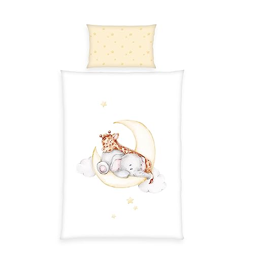 Herding Baby Best Flanell-Bettwäsche Sleeping on the moon, MADE IN GREEN by OEKO TEX, Kopfkissenbezug 40 x 60 cm mit Hoteleinschlag, Bettbezug 100 x 135 cm mit Reißverschluss, Baumwolle, Flanell Herding Baby Best Flanell-Bettwäsche Sleeping on the moon, MADE IN GREEN by OEKO TEX, Kopfkissenbezug 40 x 60 cm mit Hoteleinschlag, Bettbezug 100 x 135 cm mit Reißverschluss, Baumwolle, Flanell von Herding
