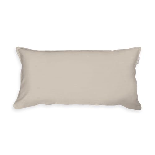 TOM TAILOR Satin-Kissenhülle, 40x80 cm, 100% Baumwolle/ Satin, mit Doppelnaht, Kissenbezug mit farbiger Paspel und Markenreißverschluss, TWO-TONE SOLID COLORS Beige (Sunny Sand) von Klaus Herding GmbH